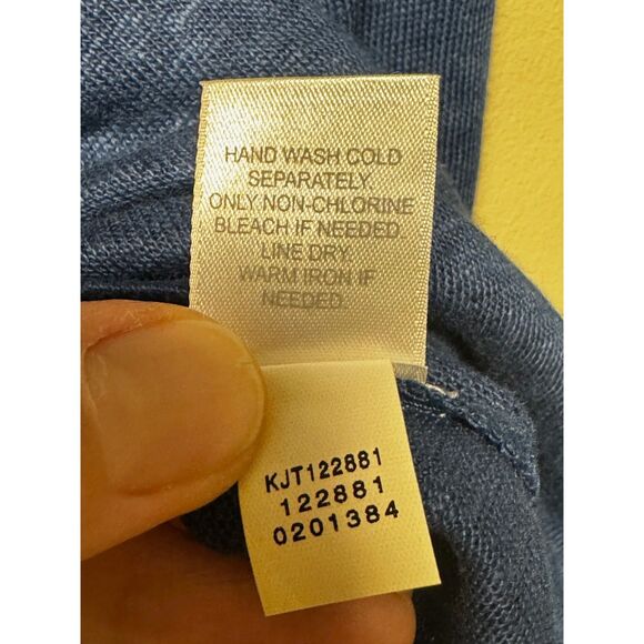 NWT J. JILL Love Linen 100% Linen V-Neck Cardigan Seaside Blue, Sz L - Picture 10 of 10